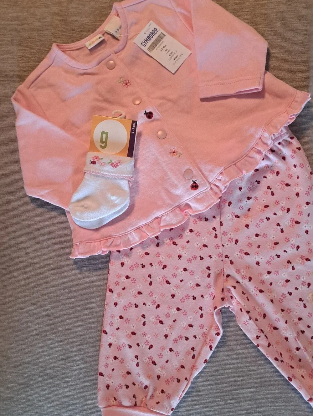 Vintage Gymboree 2000 Ladybug Baby Blanket & Matching Outfit